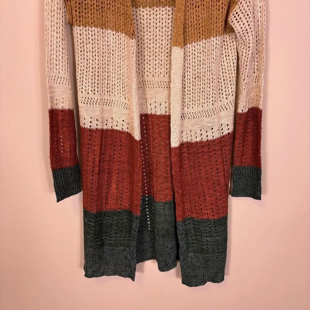 NWT Maurice’s Colorblock Striped Open‎ Knit Cardigan Sweater XS